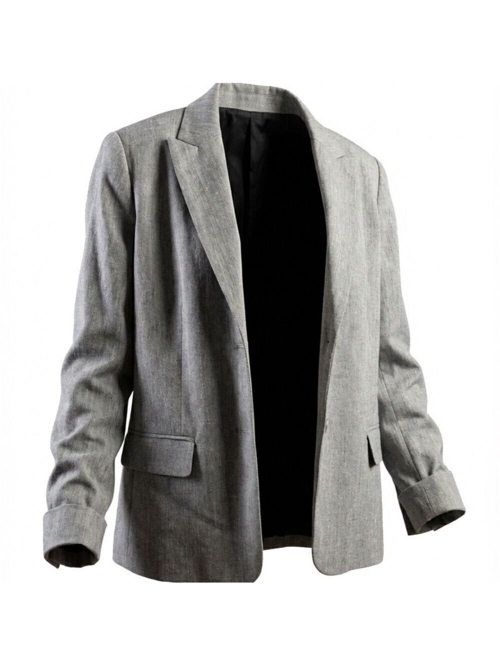 Tahari woman’s form fit Gray Heathered Gray Blazer medium 8